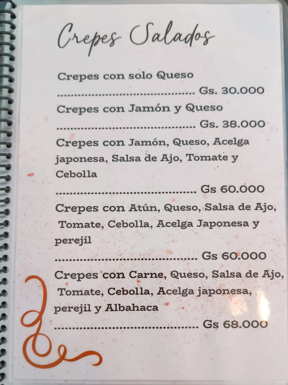 Menú de Creperia Cafe Casa Vital — página 1