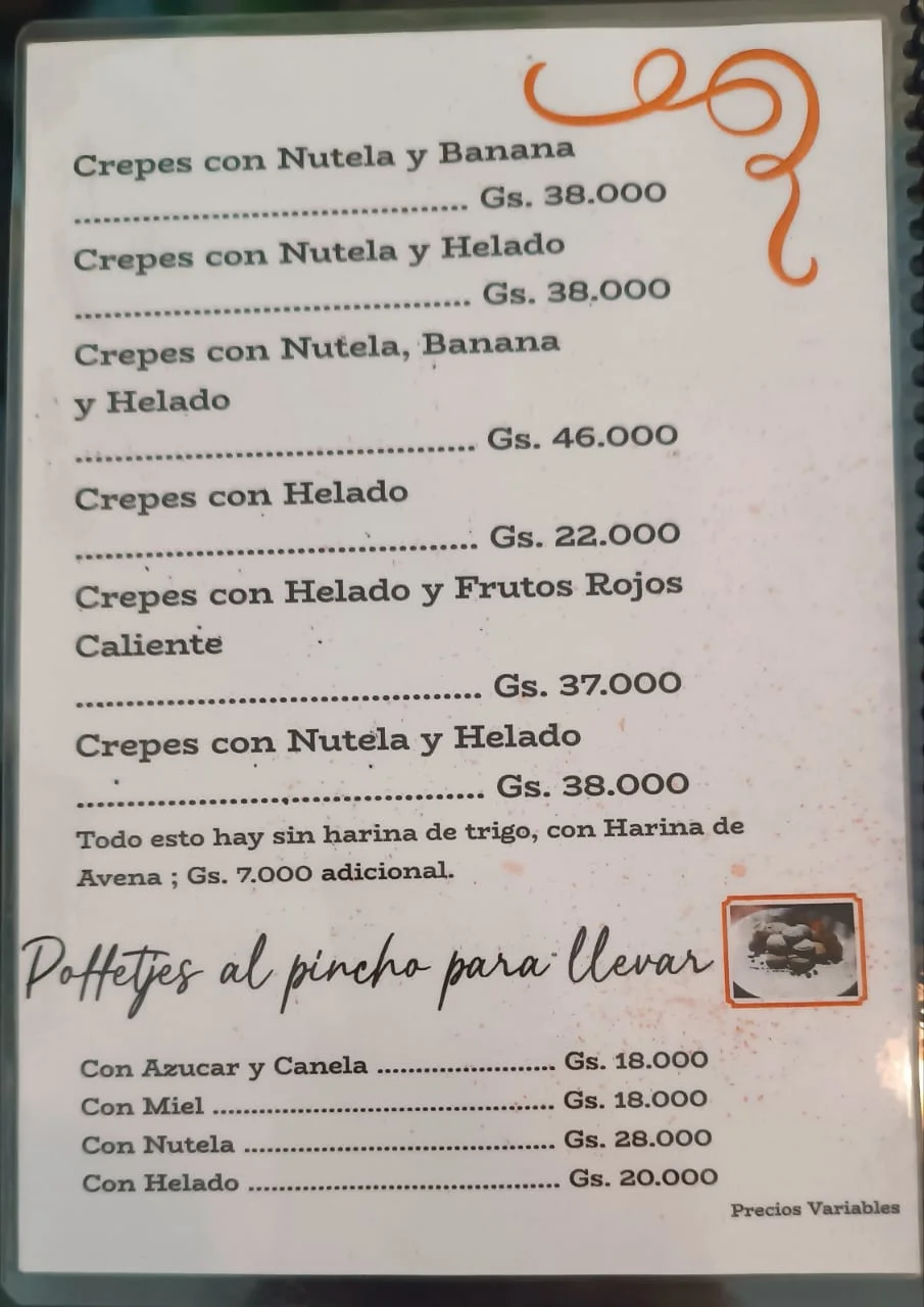 Menú de Creperia Cafe Casa Vital — página 3