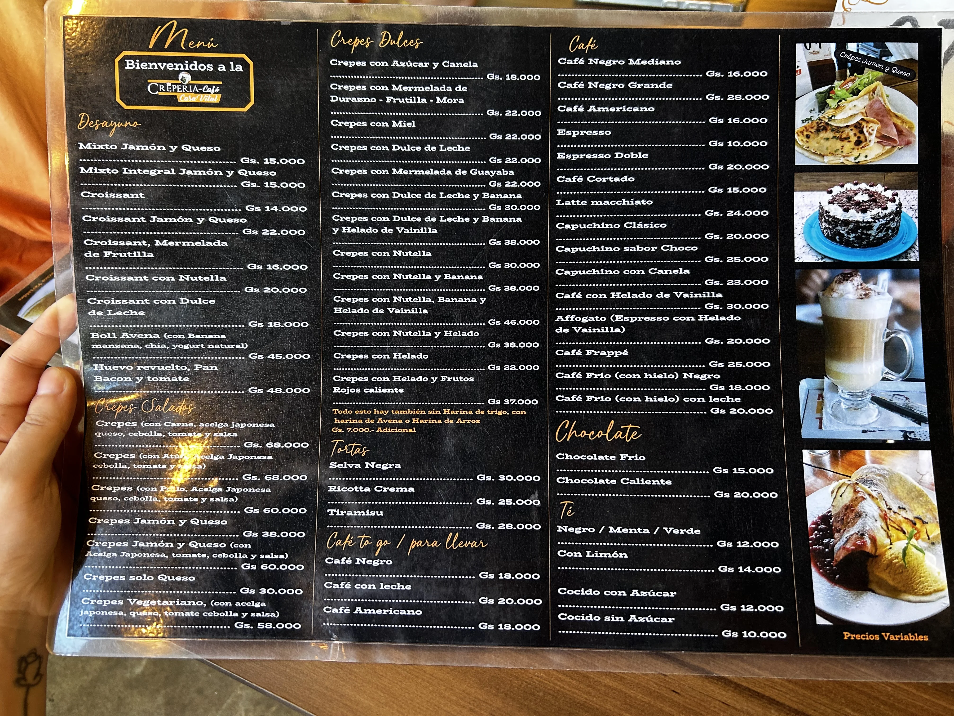 Menú de Creperia Cafe Casa Vital — página 9