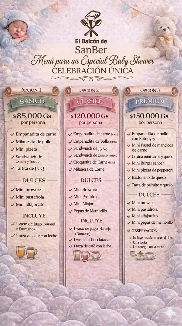 Menú de El Balcón de Sanber — página 1