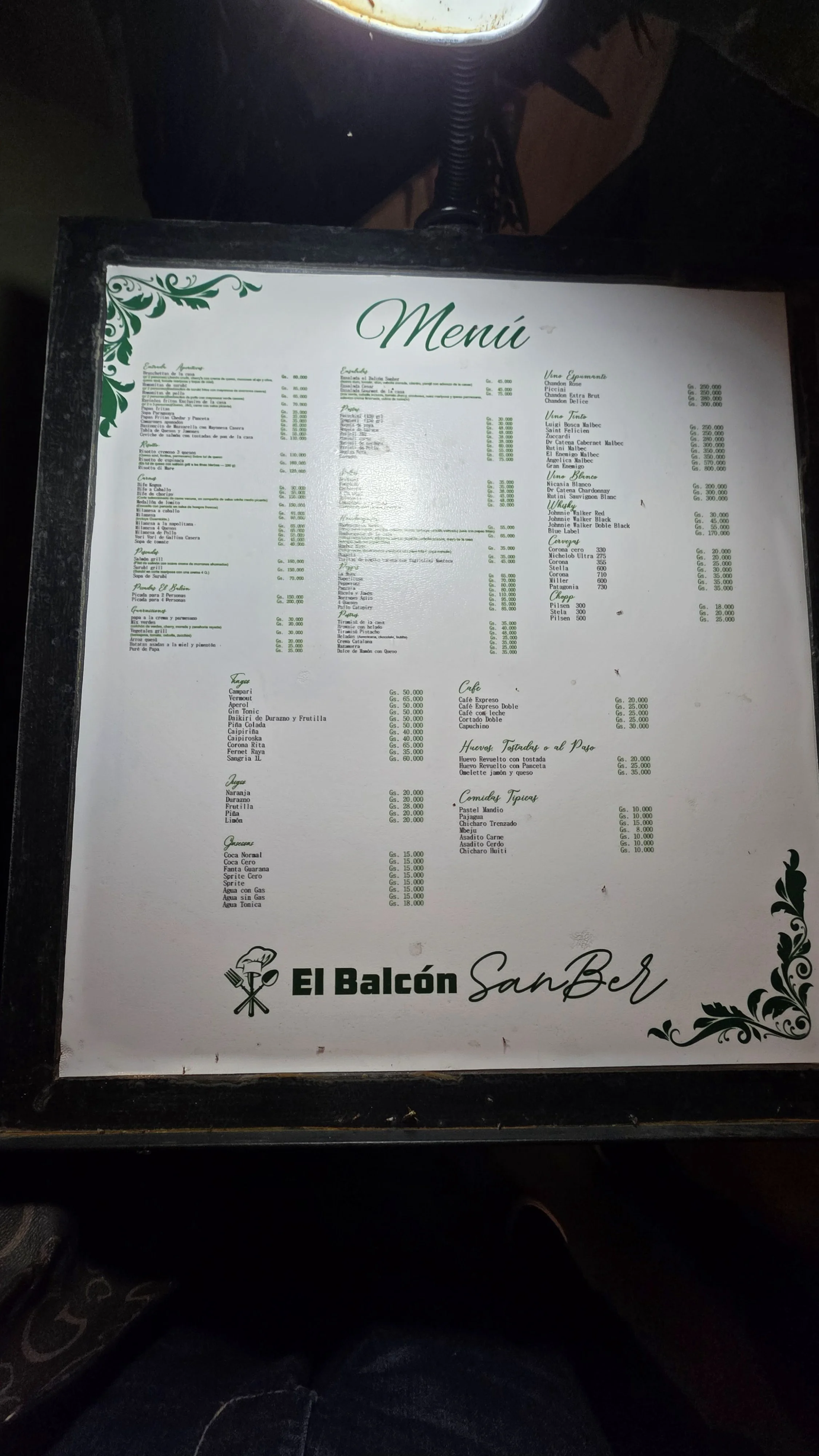 Menú de El Balcón de Sanber — página 5