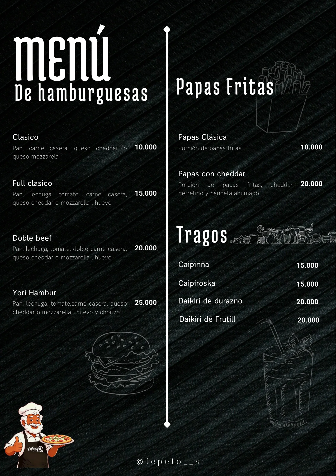 Menú de Jepeto’s pizzas — página 2
