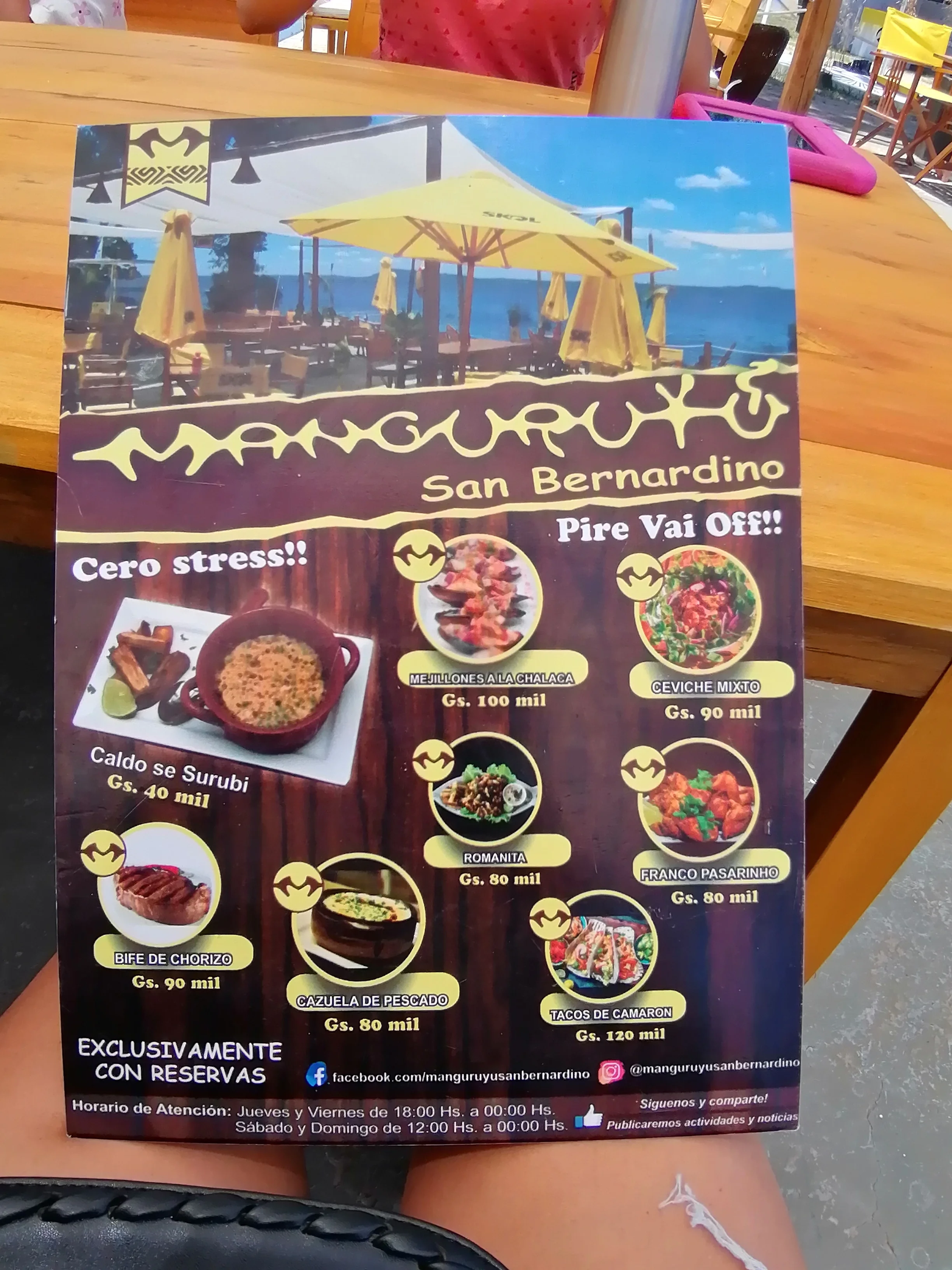 Menú de Manguruyu San Bernardino — página 3