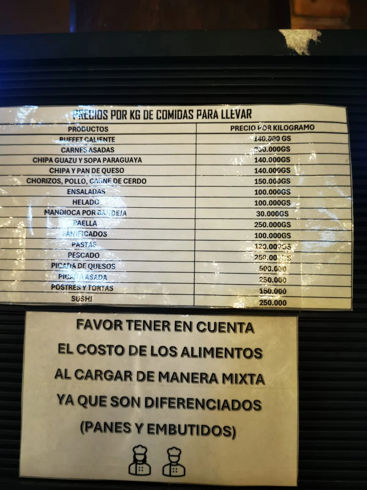 Menú de O Gaúcho — página 1