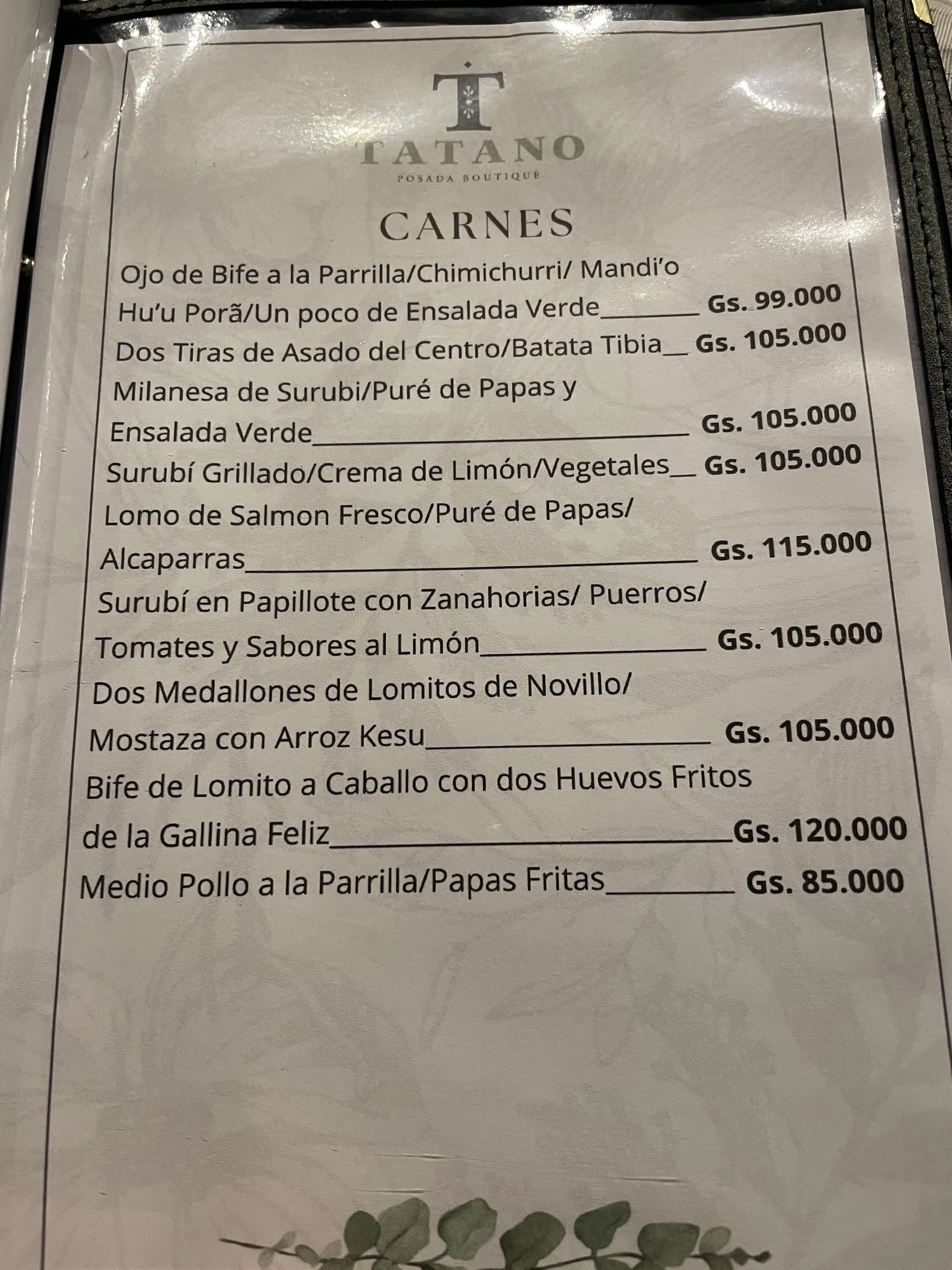Menú de Tatano Posada Boutique — página 5