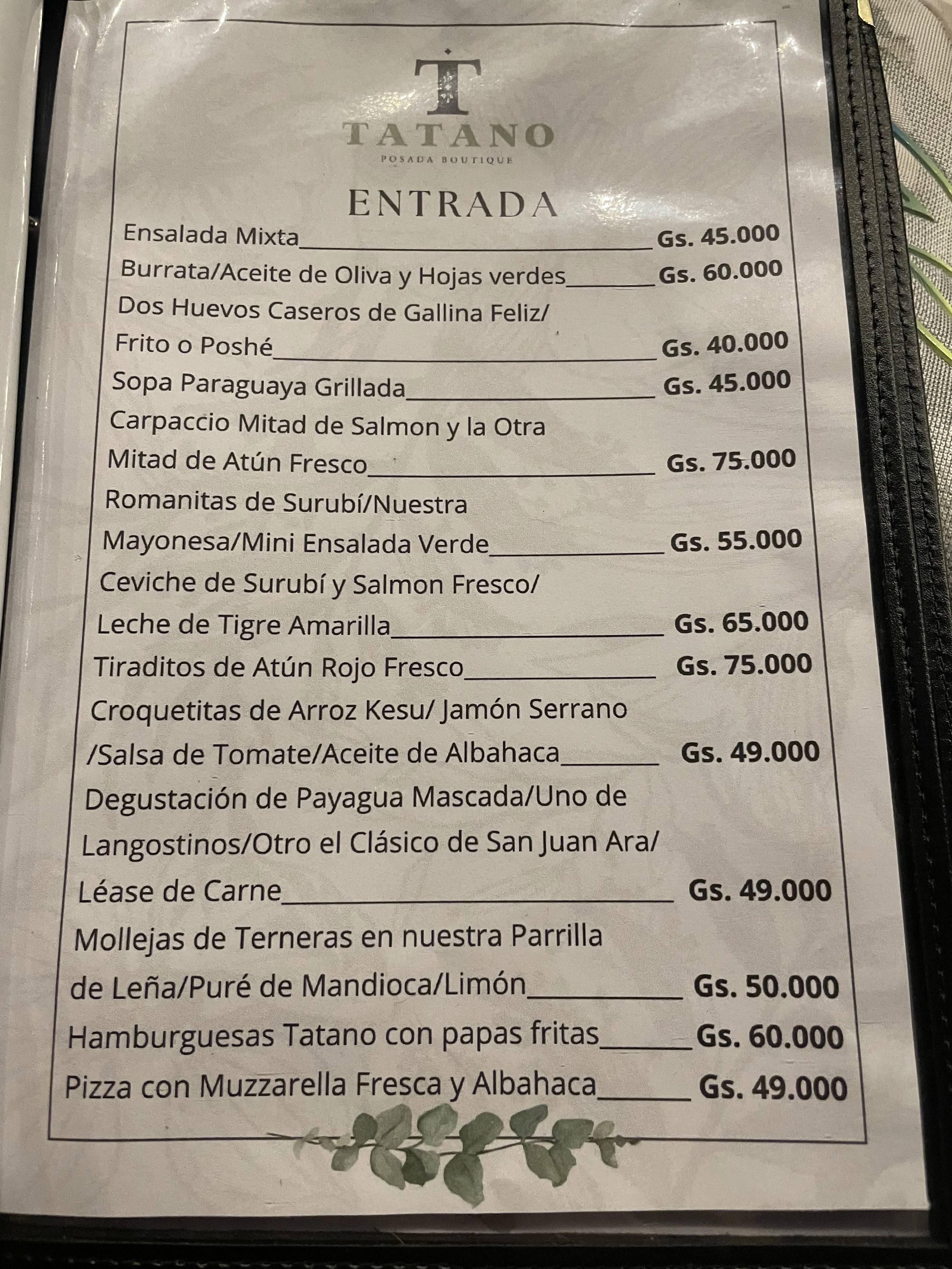 Menú de Tatano Posada Boutique — página 6